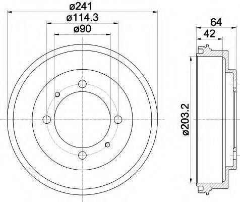 HELLA 8DT355300841 Гальмівний барабан