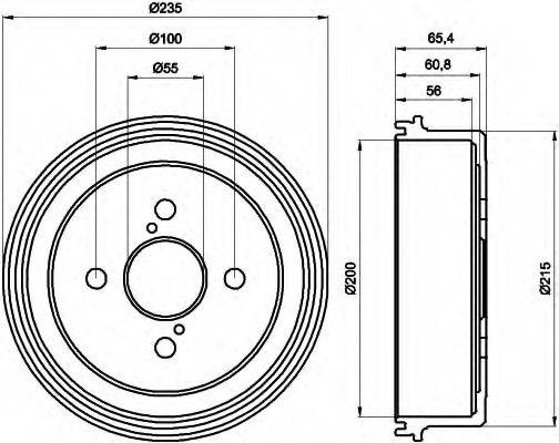 HELLA 8DT355301501 Гальмівний барабан