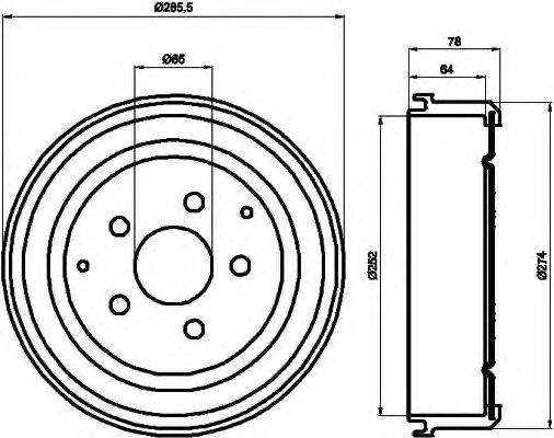 HELLA 8DT355301641 Гальмівний барабан