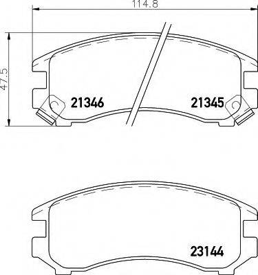 HELLA 8DB355005681 Комплект гальмівних колодок, дискове гальмо