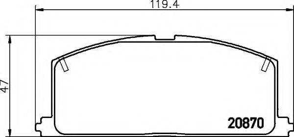 HELLA 8DB355006091 Комплект гальмівних колодок, дискове гальмо