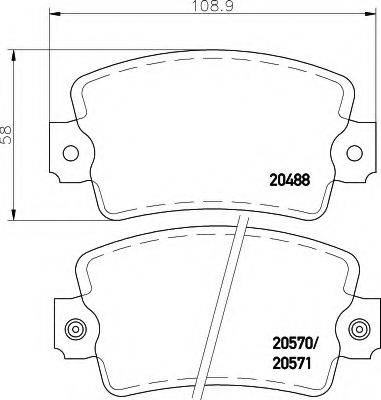 HELLA 8DB355007171 Комплект гальмівних колодок, дискове гальмо