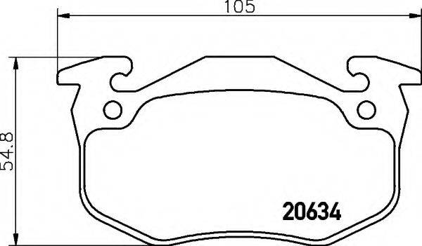 HELLA 8DB355007661 Комплект гальмівних колодок, дискове гальмо