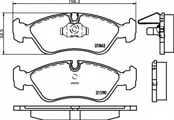 HELLA 8DB355007761 Комплект гальмівних колодок, дискове гальмо