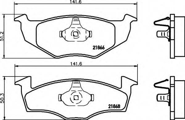 HELLA 8DB355008351 Комплект гальмівних колодок, дискове гальмо