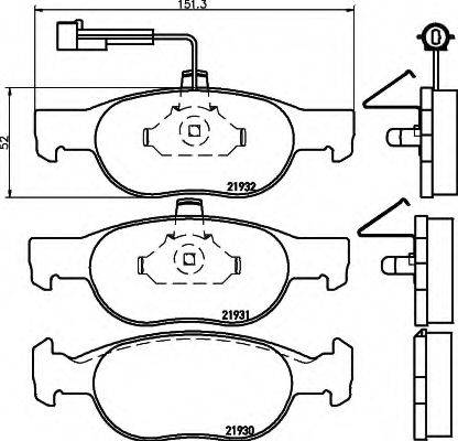 HELLA 8DB355007921 Комплект гальмівних колодок, дискове гальмо