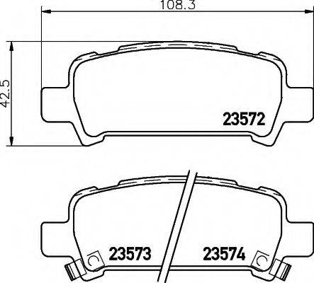 HELLA 8DB355009401 Комплект гальмівних колодок, дискове гальмо