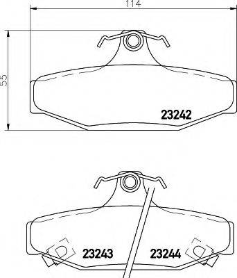 HELLA 8DB355009571 Комплект гальмівних колодок, дискове гальмо