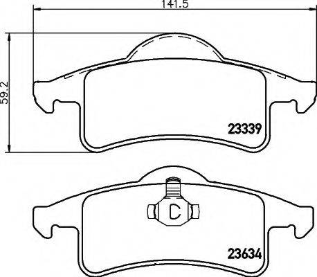 HELLA 8DB355009891 Комплект гальмівних колодок, дискове гальмо