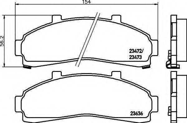 HELLA 8DB355009941 Комплект гальмівних колодок, дискове гальмо