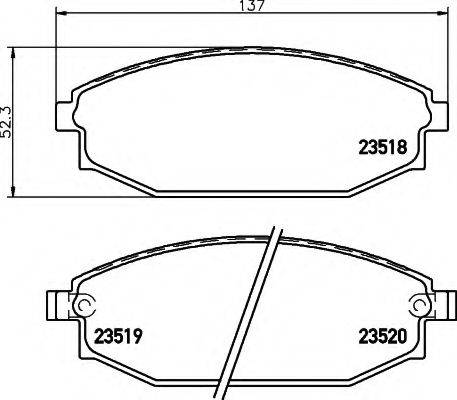 HELLA 8DB355009961 Комплект гальмівних колодок, дискове гальмо