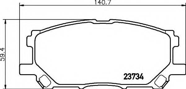 HELLA 8DB355010071 Комплект гальмівних колодок, дискове гальмо