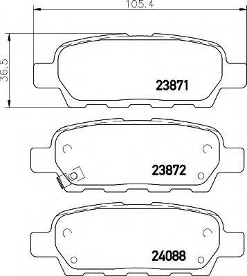 HELLA 8DB355010241 Комплект гальмівних колодок, дискове гальмо