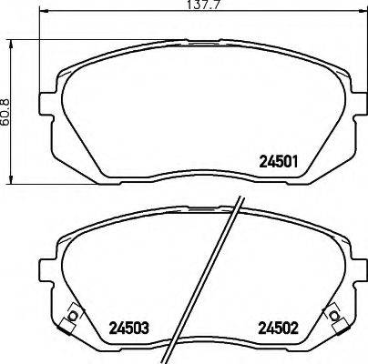 HELLA 8DB355012961 Комплект гальмівних колодок, дискове гальмо