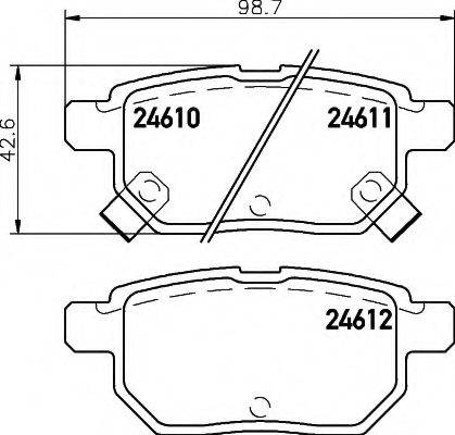 HELLA 8DB355013581 Комплект гальмівних колодок, дискове гальмо