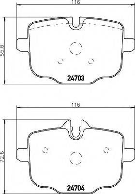 HELLA 8DB355014361 Комплект гальмівних колодок, дискове гальмо