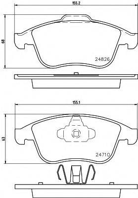 HELLA 8DB355014591 Комплект гальмівних колодок, дискове гальмо