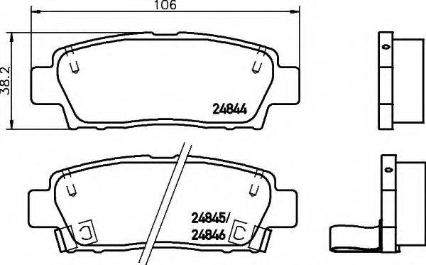 HELLA 8DB355014771 Комплект гальмівних колодок, дискове гальмо