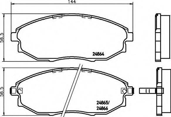 HELLA 8DB355014931 Комплект гальмівних колодок, дискове гальмо