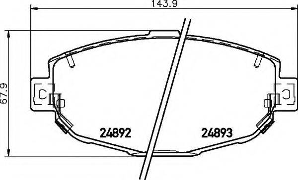 HELLA 8DB355015341 Комплект гальмівних колодок, дискове гальмо