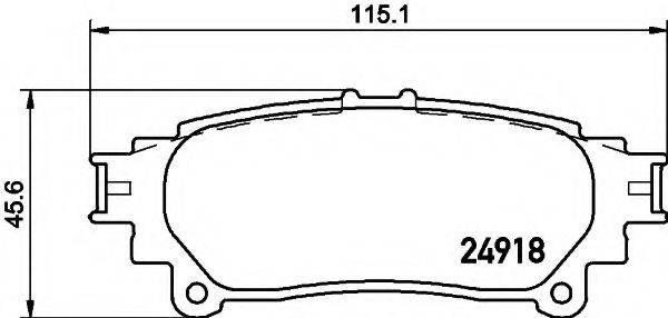 HELLA 8DB355015371 Комплект гальмівних колодок, дискове гальмо