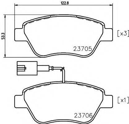 HELLA 8DB355018821 Комплект гальмівних колодок, дискове гальмо