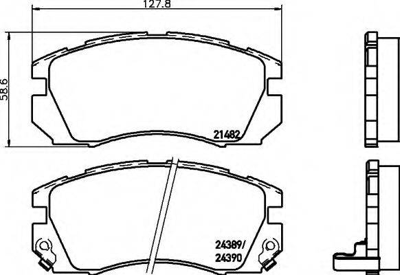 HELLA 8DB355016881 Комплект гальмівних колодок, дискове гальмо