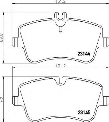 HELLA 8DB355018331 Комплект гальмівних колодок, дискове гальмо