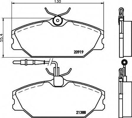 HELLA 8DB355019181 Комплект гальмівних колодок, дискове гальмо