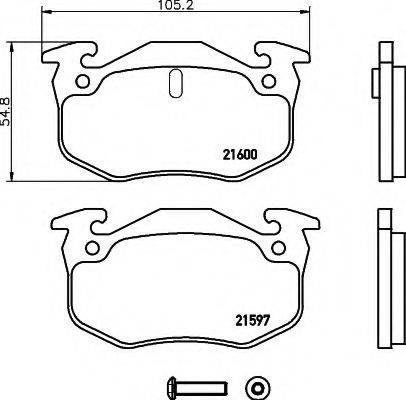 HELLA 8DB355019221 Комплект гальмівних колодок, дискове гальмо