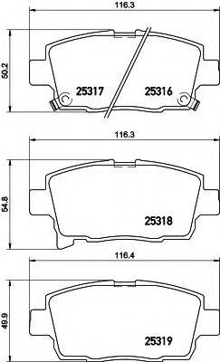 HELLA 8DB355019691 Комплект гальмівних колодок, дискове гальмо