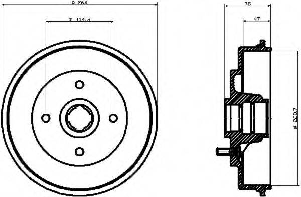 HELLA 8DT355302311 Гальмівний барабан