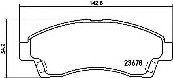 HELLA 8DB355020461 Комплект гальмівних колодок, дискове гальмо