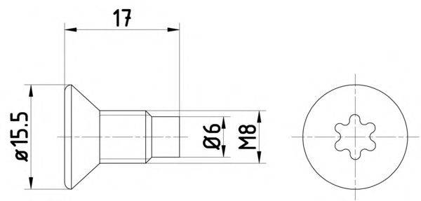 HELLA 8DZ355209041 Болт, диск гальмівного механізму