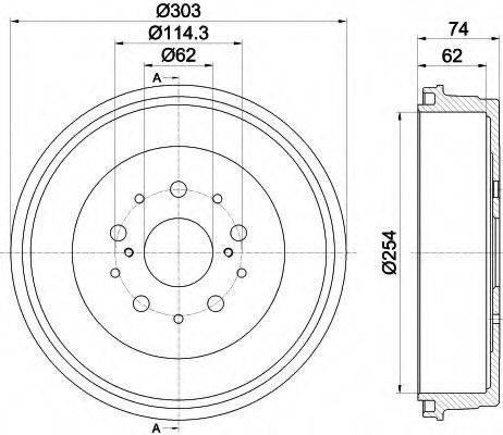 HELLA 8DT355302511 Гальмівний барабан