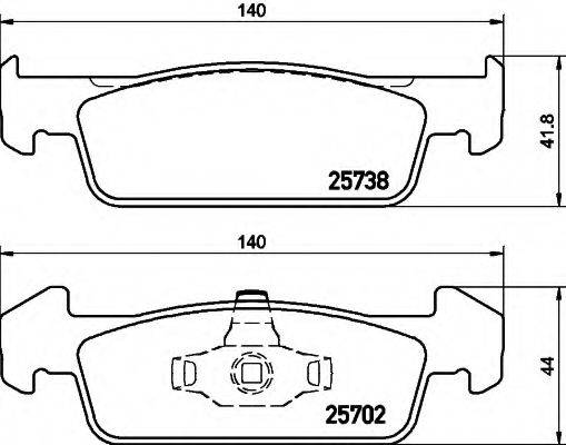 HELLA 8DB355020421 Комплект гальмівних колодок, дискове гальмо