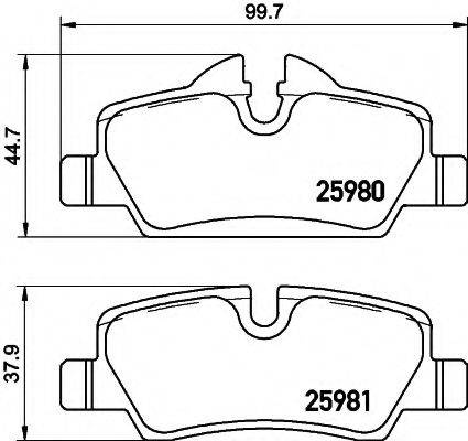 HELLA 8DB355021481 Комплект гальмівних колодок, дискове гальмо