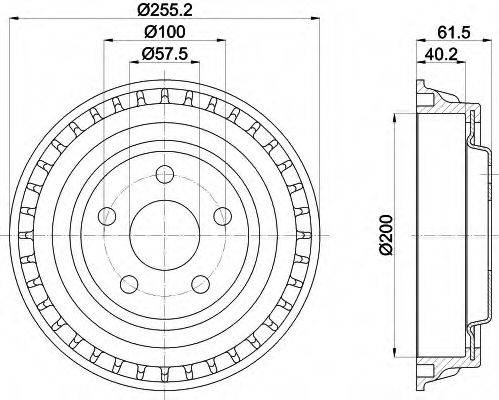 HELLA 8DT355302701 Гальмівний барабан