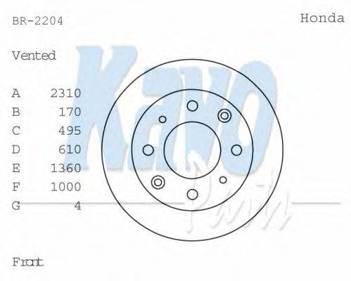 KAVO PARTS BR2204 гальмівний диск