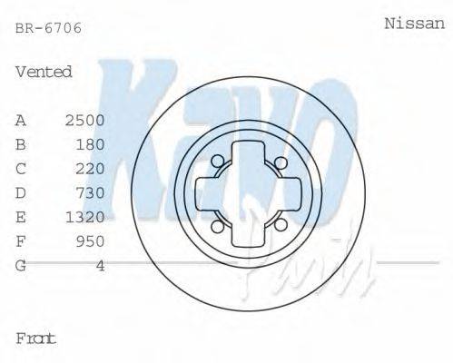 KAVO PARTS BR6706 гальмівний диск