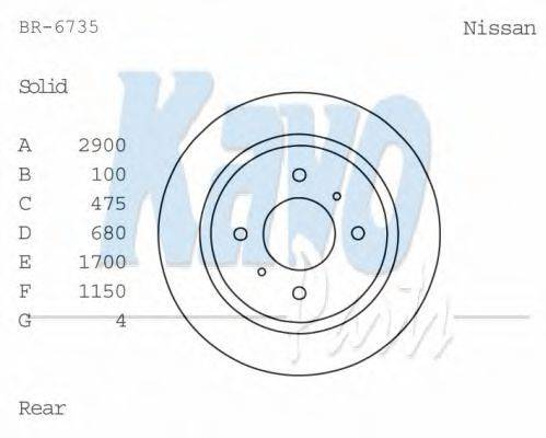 KAVO PARTS BR6735 гальмівний диск