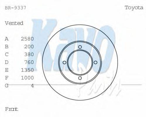 KAVO PARTS BR9337 гальмівний диск