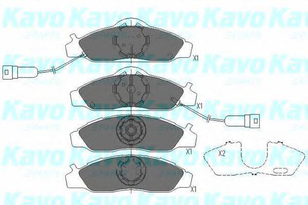 KAVO PARTS KBP7502 Комплект гальмівних колодок, дискове гальмо