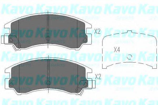 KAVO PARTS KBP8008 Комплект гальмівних колодок, дискове гальмо