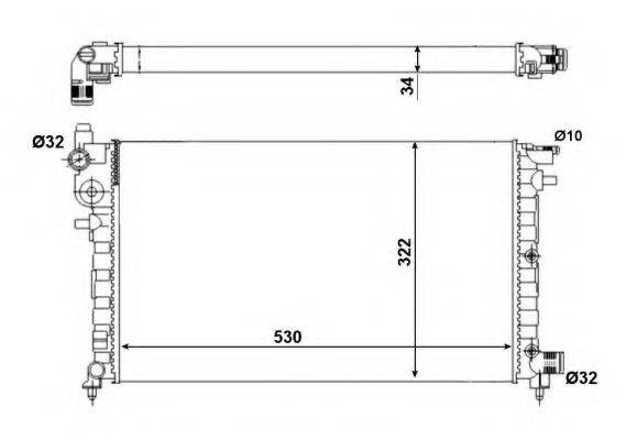 NRF 509502A Радіатор, охолодження двигуна