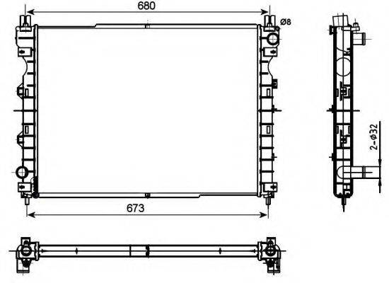 NRF 53096 Радіатор, охолодження двигуна