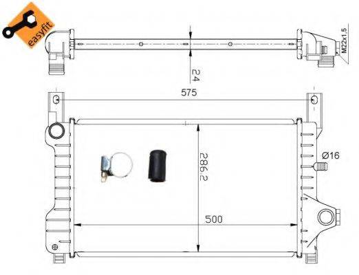 NRF 53635 Радіатор, охолодження двигуна