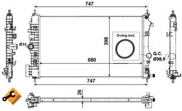 NRF 53776 Радіатор, охолодження двигуна