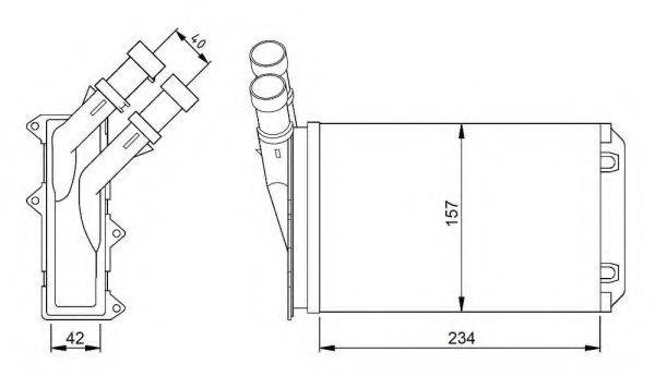 NRF 54308 Теплообмінник, опалення салону