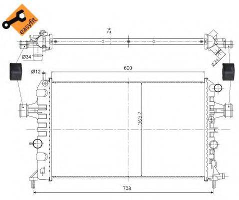 NRF 54668 Радіатор, охолодження двигуна